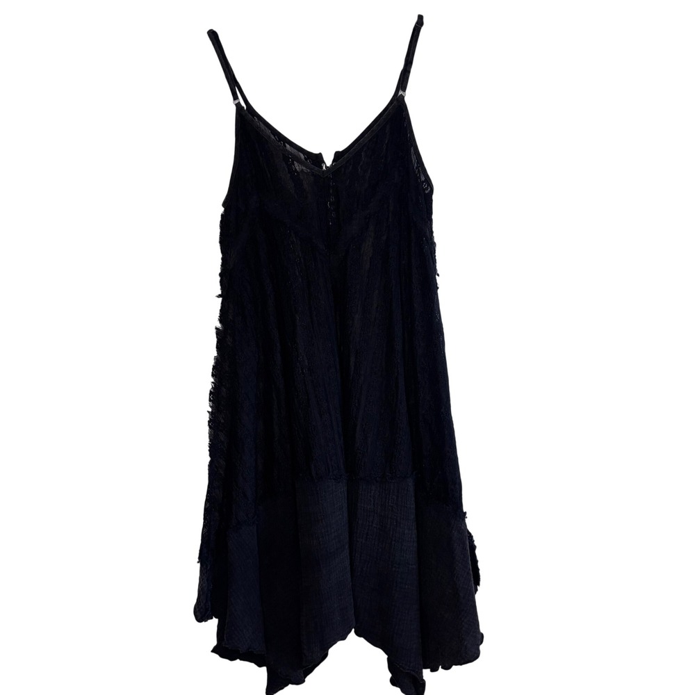 POL Black Lace Boho Sheered Sleeveless Dress Tunic Women's Oversized Small - Picture 3 of 8